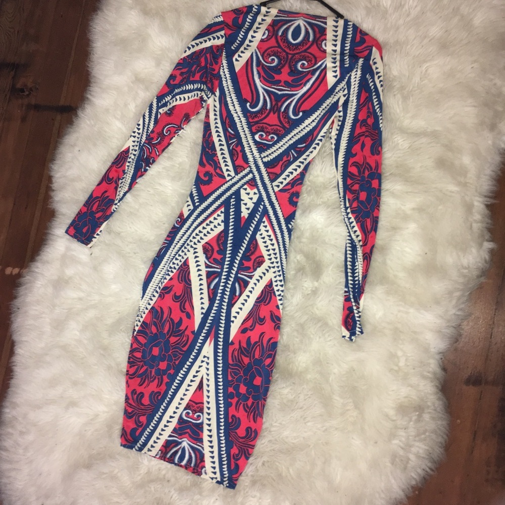 Multi Pattern form fitting custom dress. - Picture 2 of 3